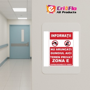 Indicator Pentru teren privat nu aruncati gunoiul, Sticker autocolant - Img 4