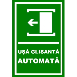 Indicator Pentru usa automata glisanta prin stanga, Sticker autocolant