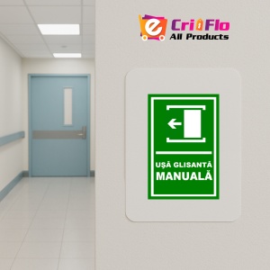 Indicator Pentru usa manuala glisanta sprea stanga, Sticker autocolant - Img 4