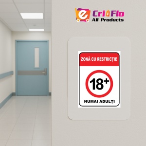 Indicator Pentru zona cu restrictie 18 plus numai adulti, Sticker autocolant - Img 4