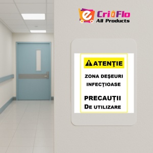 Indicator Pentru zona deseuri infectioase, Sticker autocolant - Img 4
