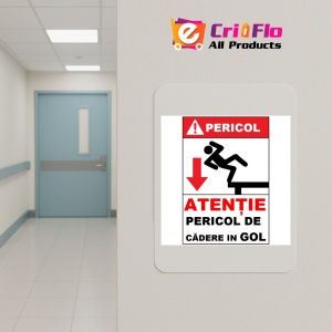 Indicator Pericol de cadere in gol, Sticker autocolant - Img 4