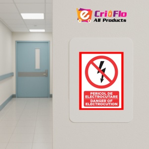 Indicator Pericol de electrocutare danger of electrocution, Sticker autocolant - Img 4