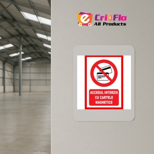 Indicator Placute accesul interzis cu cartele magnetice, Sticker autocolant - Img 3