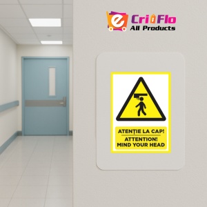 Indicator Placute atentie la cap attention mind your head, Sticker autocolant - Img 4