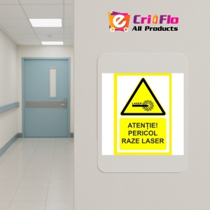 Indicator Placute atentie pericol raze laser, Sticker autocolant - Img 4