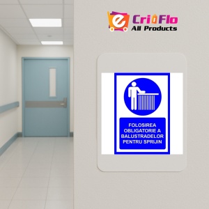Indicator Placute folosirea obligatorie a balustradelor pentru sprijin, Sticker autocolant - Img 4