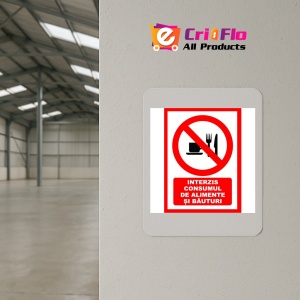 Indicator Placute interzis consumul cu alimente si bauturi, Sticker autocolant - Img 3