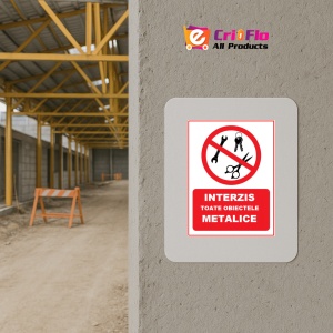 Indicator Placute interzis toate obiectele metalice, Sticker autocolant - Img 5