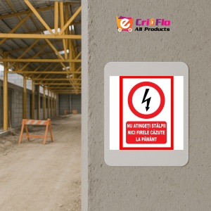 Indicator Placute nu atingeti stalpii nici firele cazute la pamant, Sticker autocolant - Img 5