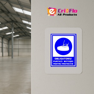 Indicator Placute obligatoriu purtati botosei pentru protectie, Sticker autocolant - Img 3