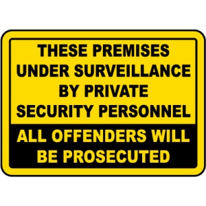 Indicator Premises Under Surveillance Sign, Sticker autocolant