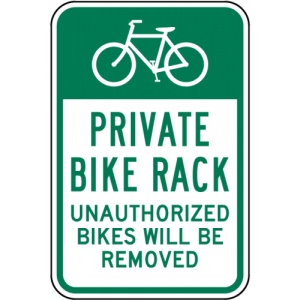 Indicator Private Bike Rack Sign, Sticker autocolant