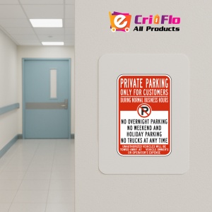 Indicator Private Parking Only For Customers Sign, Sticker autocolant - Img 4