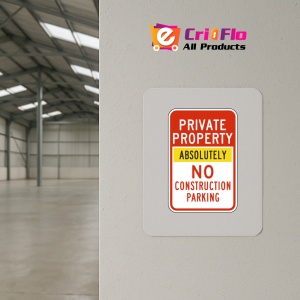 Indicator Private Property Absolutely No Construction Parking Sign, Sticker autocolant - Img 3