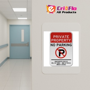 Indicator Private Property No Parking Sign, Sticker autocolant - Img 4