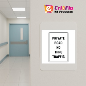 Indicator PRIVATE ROAD NO THRU TRAFFIC SIGN, Sticker autocolant - Img 5
