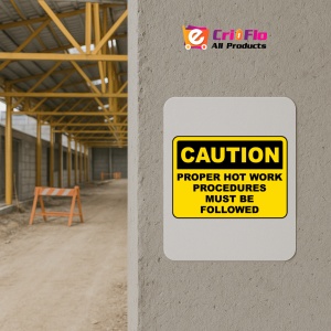 Indicator Proper Hot Work Procedures Sign, Sticker autocolant - Img 5