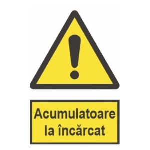 Indicator protectia muncii acumulatoare la incarcat, Sticker autocolant