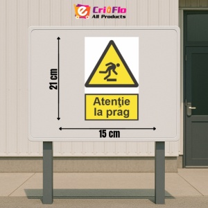 Indicator protectia muncii atentie la prag, Sticker autocolant - Img 2