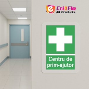 Indicator protectia muncii centru de prim ajutor, Sticker autocolant - Img 5