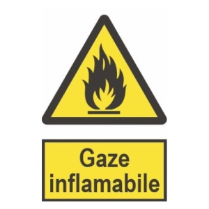 Indicator protectia muncii gaze inflamabile, Sticker autocolant
