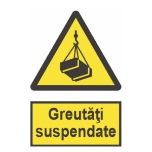 Indicator protectia muncii greutati suspendate, Sticker autocolant