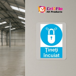 Indicator protectia muncii incuierea obligatorie, Sticker autocolant - Img 4