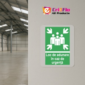Indicator protectia muncii loc de adunare in caz de urgenta, Sticker autocolant - Img 4