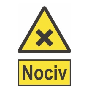 Indicator protectia muncii nociv, Sticker autocolant