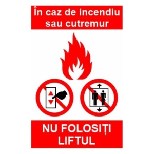 Indicator protectia muncii nu folositi liftul, Sticker autocolant