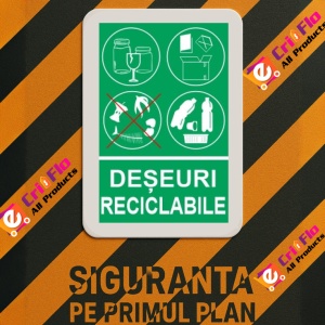 Indicator protectia muncii reciclare deseuri reciclabile 1, Sticker autocolant - Img 3