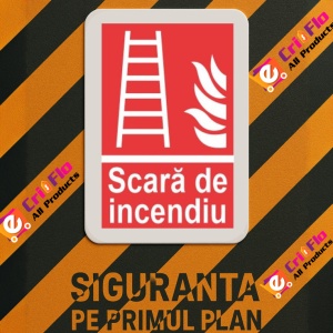 Indicator protectia muncii scara de incendiu, Sticker autocolant - Img 3