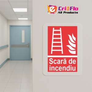 Indicator protectia muncii scara de incendiu, Sticker autocolant - Img 5