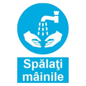 Indicator protectia muncii spalarea mainilor obligatorie, Sticker autocolant