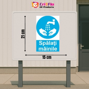 Indicator protectia muncii spalarea mainilor obligatorie, Sticker autocolant - Img 2