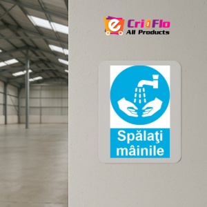Indicator protectia muncii spalarea mainilor obligatorie, Sticker autocolant - Img 4