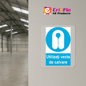 Indicator protectia muncii utilizarea vestei de salvare obligatorie, Sticker autocolant - Img 4