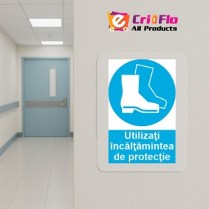 Indicator protectia muncii utilizati incaltaminte de protectie, Sticker autocolant - Img 5