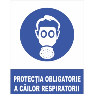 Indicator Protectia obligatorie a cailor respiratorii, Sticker autocolant
