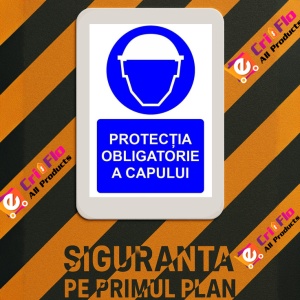 Indicator Protectia obligatorie a capului indicator de obligativitate, Sticker autocolant - Img 3