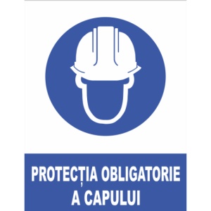 Indicator Protectia obligatorie a capului, Sticker autocolant