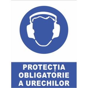 Indicator Protectia obligatorie a urechilor, Sticker autocolant