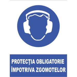 Indicator Protectia obligatorie impotriva zgomotelor, Sticker autocolant