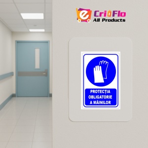 Indicator Protectie obligatorie a mainilor, Sticker autocolant - Img 4