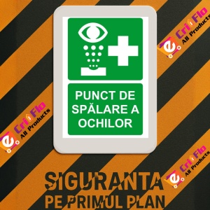 Indicator Punct de spalare a ochilor v1, Sticker autocolant - Img 3