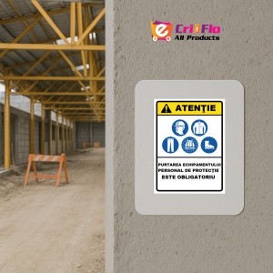 Indicator Purtarea echipamentului personal de protectie este obligatoriu, Sticker autocolant - Img 5