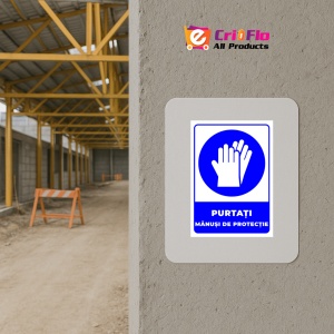 Indicator Purtati manusi de protectie, Sticker autocolant - Img 5