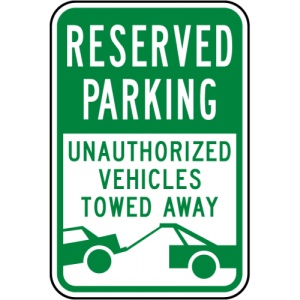 Indicator Reserved Parking Vehicles Towed Sign, Sticker autocolant