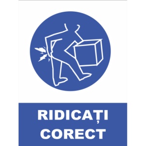Indicator Ridicati corect, Sticker autocolant
